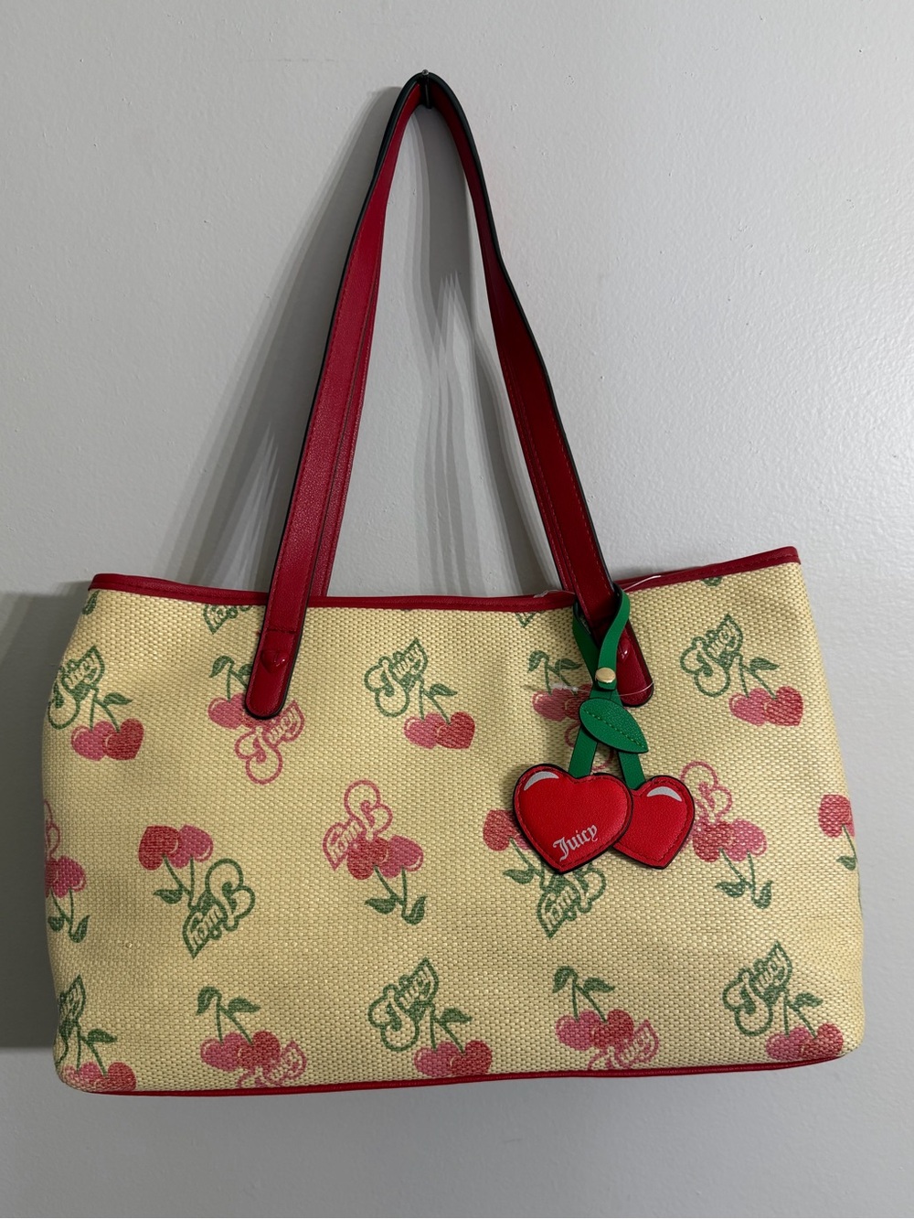 Juicy Couture "Juicy Paradise" Cherry Straw Tote